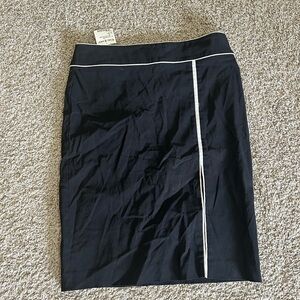 NWT Vintage BEBE Black White Stitched Size 8 Mini Skirt Y2K Office Siren USA Zip